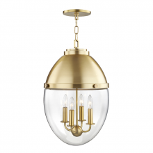 Hudson Valley Orange 9514-AGB - 4 LIGHT PENDANT