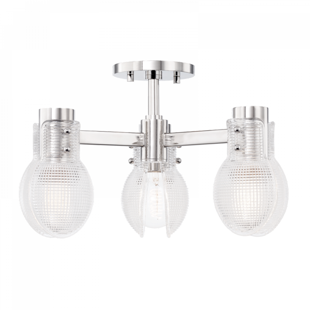 3 Light Semi Flush