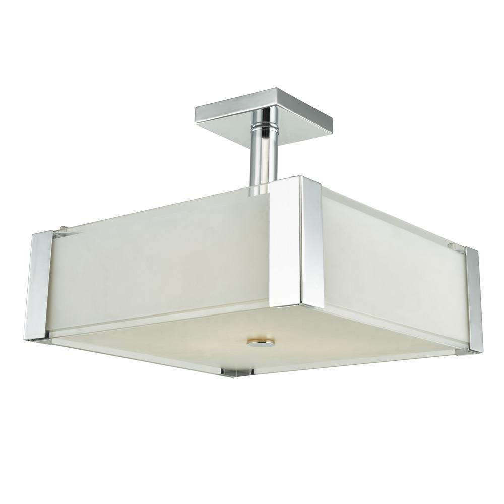 Avista Urban Semi-flush Mount Square 3-Light Brushed NIckel