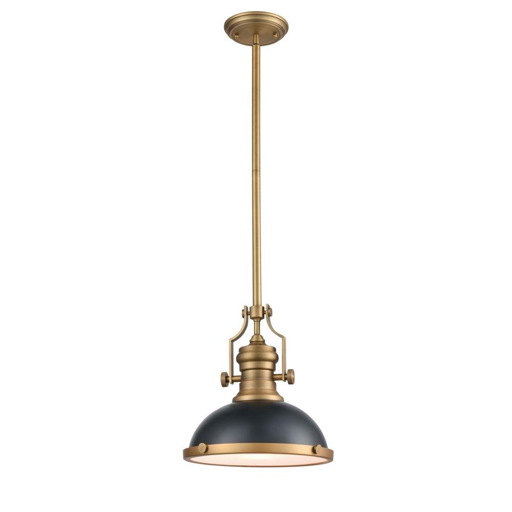 Avista Luxor Pendent 1-Light Black & Aged Brass