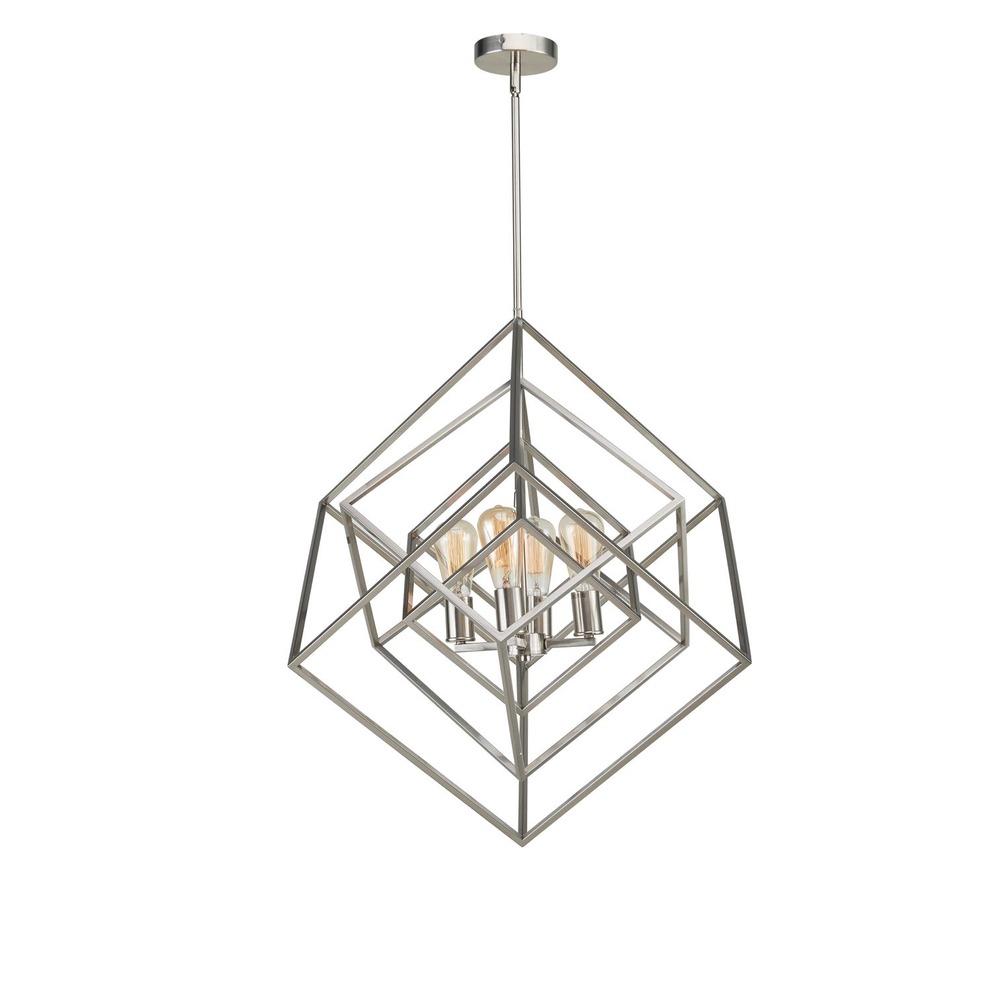 Avista Geometric 24" Chandelier Brushed Nickel