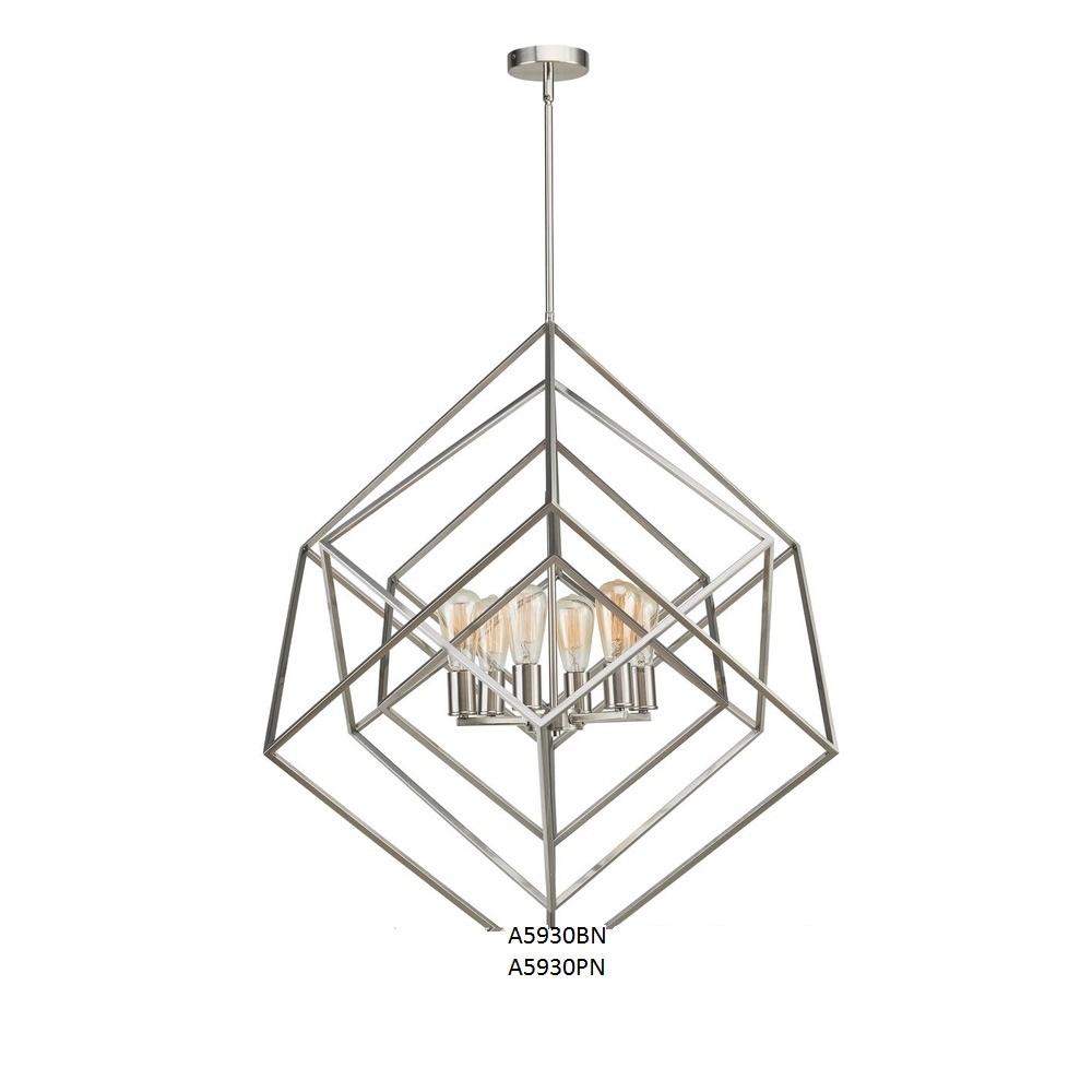 Avista Geometric 30" Chandelier Polished Nickel