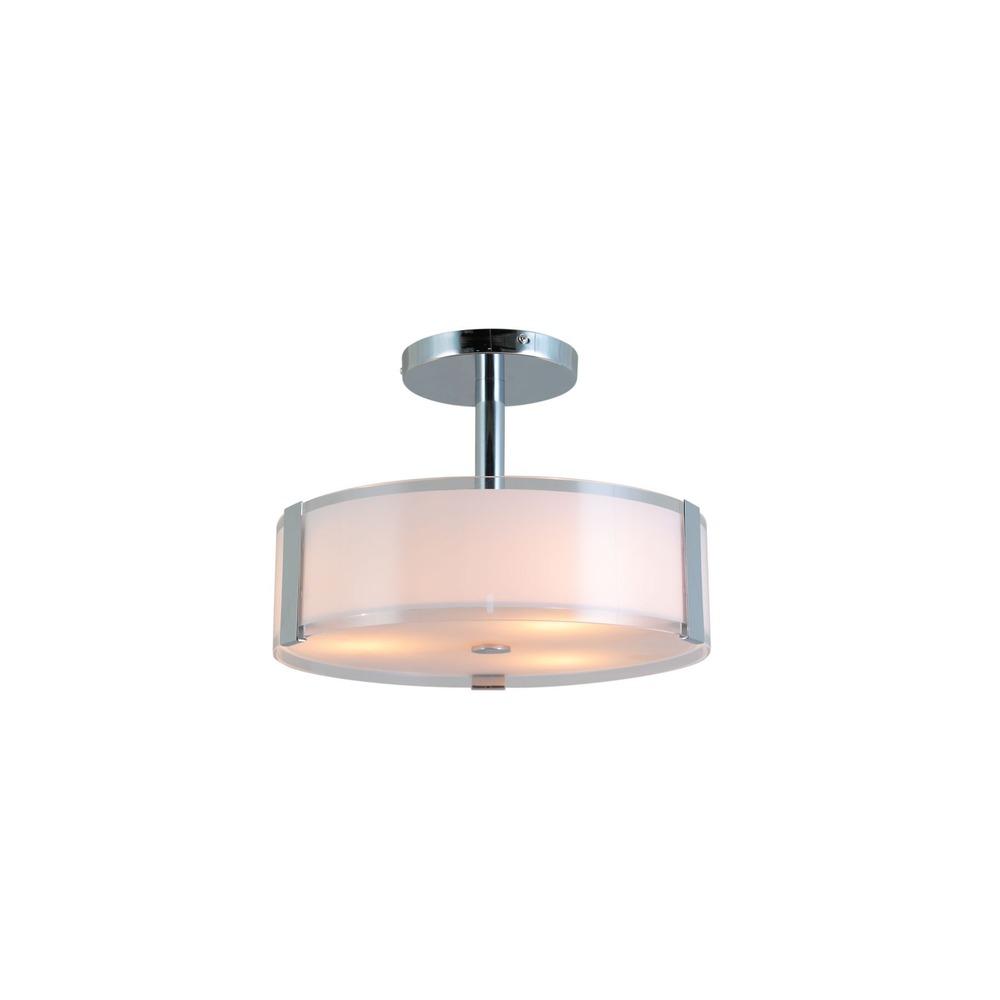 Avista Urban Semi-Flush Mount 3-Light Brushed Nickel