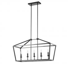 Avista Lighting Inc A4836BK - Avista Stratford Linear Chandelier 5-Light Black