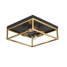 Avista Lighting Inc F2302BKGD - Avista Easton Flush Mount Square 2-Light Black & Gold