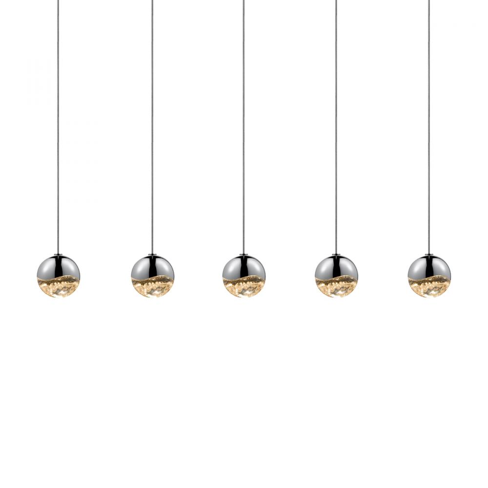 5-Light Rectangle Small LED Pendant