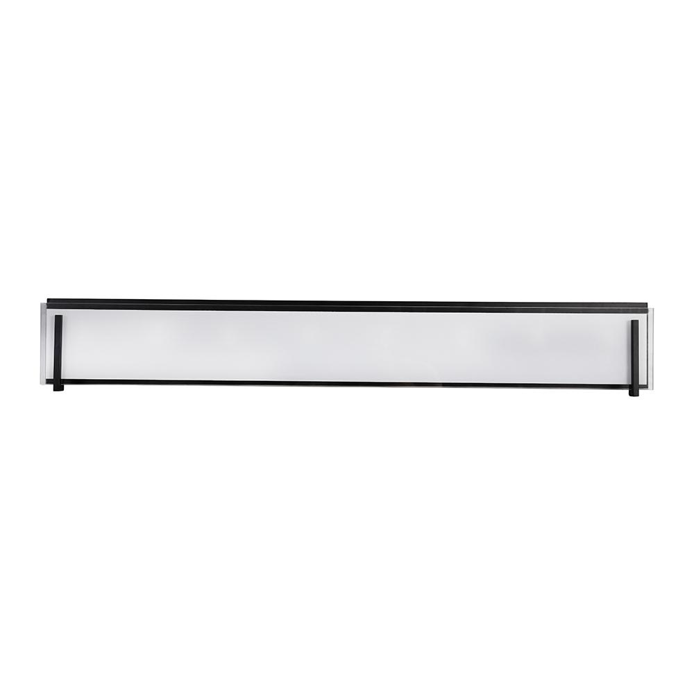 44" 8X40WG9 Vanity Light in Black finish with white opal glass : Dimensions L43.3W3"H5.8"