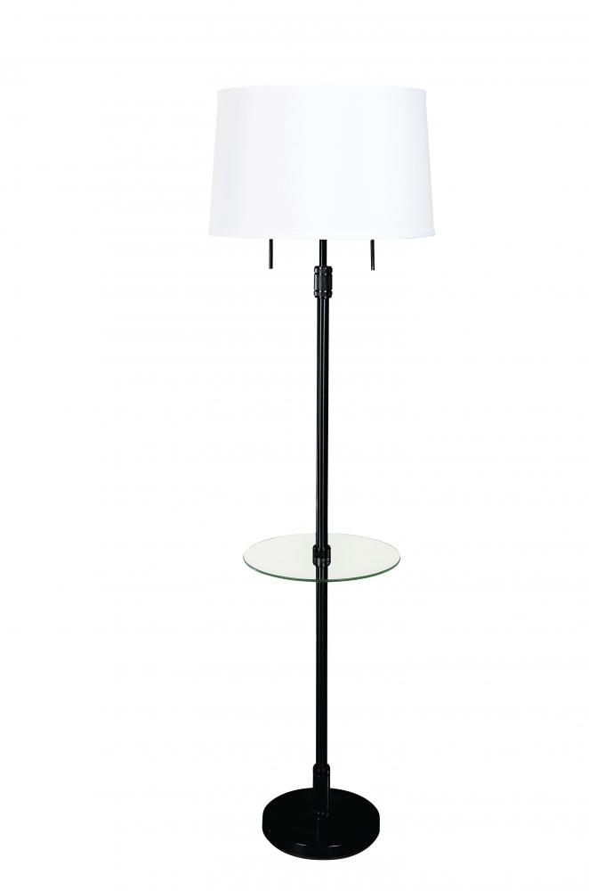 Killington Black Floor Lamps with Glass Table and Hardback Shade