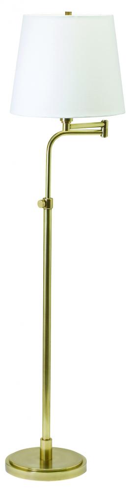 Townhouse Adjustable Swing Arm Floor Lamps in Raw Brass