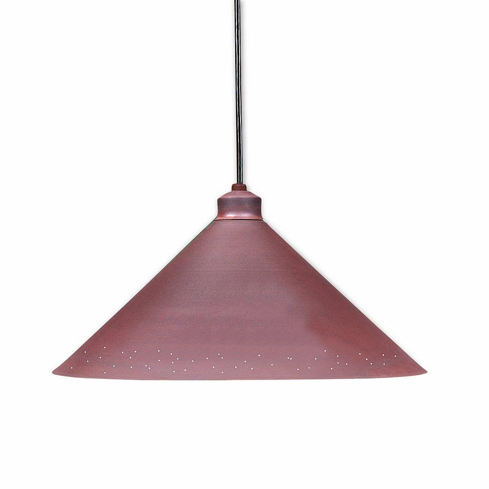 Canyon Pendant Shallow - Possession Point - Rust Patina Finish - Black Cord