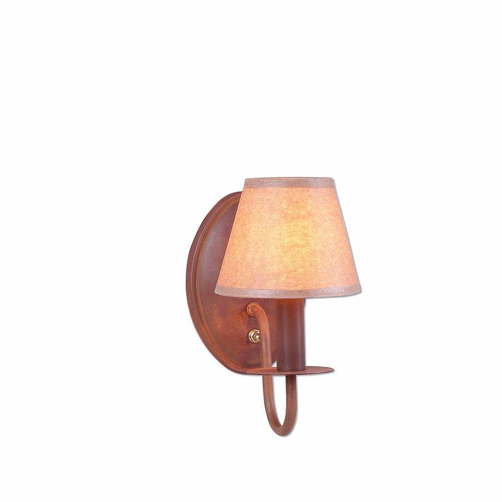 Diablo Sconce - Rustic Plain - Waxed Kraft Lampshade - Rust Patina Finish