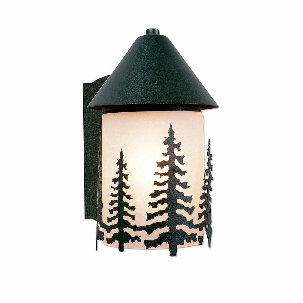 Cedarline Sconce - Cedar Tree - Frosted Glass Bowl - Forest Green / Cedar Green Finish