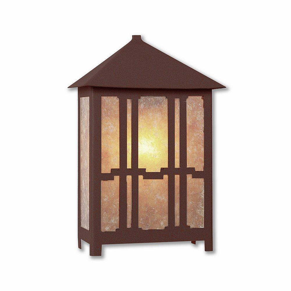 Hudson Sconce Large - Eastlake - Almond Mica Shade - Dark Bronze Metallic Finish