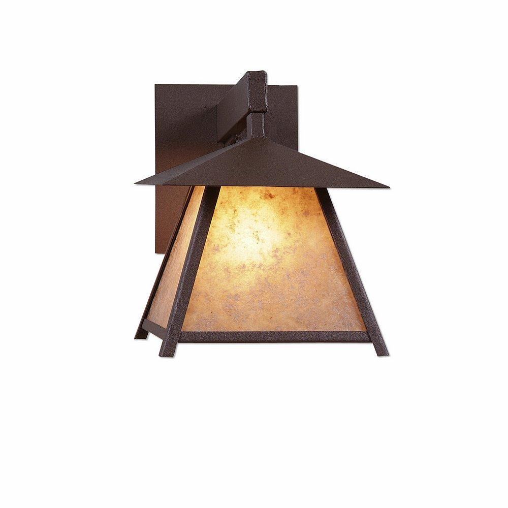 Smoky Mountain Sconce Extra Small - Northrim - Almond Mica Shade - Rustic Brown Finish