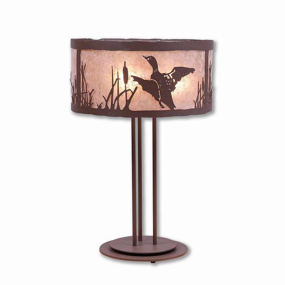 Kincaid Desk Lamp - Loon - Almond Mica Shade - Rustic Brown Finish