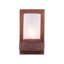 Avalanche Ranch Lighting A14901FC-02 - Wisley Single Sconce - Rustic Plain - Frosted Glass Bowl - Rust Patina Finish