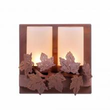 Avalanche Ranch Lighting A15105TS-02 - Wisley Double Sconce - Maple Leaf - Tea Stain Glass Bowl - Rust Patina Finish