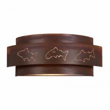 Avalanche Ranch Lighting A16262-02 - Northridge Double Sconce - Fish Cutout - Rust Patina Finish