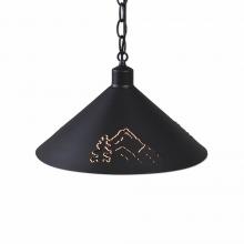 Avalanche Ranch Lighting A24445CH-97 - Canyon Pendant Shallow - Mountain-Pine Tree Cutouts - Black Iron Finish - Chain