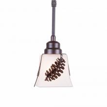 Avalanche Ranch Lighting A27140FC-ST-28 - Woodland Pendant Single - Spruce Cone - Frosted Glass Bowl - Dark Bronze Metallic Finish