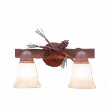 Avalanche Ranch Lighting A32220TT-04 - Lakeside Double Bath Vanity Light - Pine Cone - Two-Toned Amber Cream Bell Glass