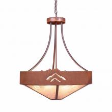 Avalanche Ranch Lighting A41941AL-HR-02 - Ridgemont Chandelier Small - Shade Bottom - Mountain - Almond Mica Shade - Rust Patina Finish