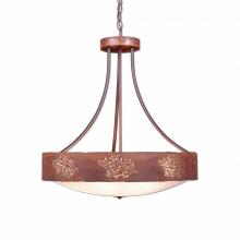 Avalanche Ranch Lighting A41948FC-HR-02 - Ridgemont Chandelier Small - Bowl Bottom - Cedar Bough Cutout - Frosted Glass Bowl