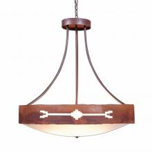 Avalanche Ranch Lighting A42185FC-HR-02 - Ridgemont Chandelier Medium - Bowl Bottom - Del Rio - Frosted Glass Bowl - Rust Patina Finish