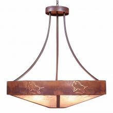 Avalanche Ranch Lighting A42539AL-HR-02 - Ridgemont Chandelier Large - Shade Bottom - Bison - Almond Mica Shade - Rust Patina Finish