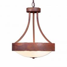 Avalanche Ranch Lighting A44401-02 - Ridgemont Foyer Chandelier Medium - Rustic Plain - Frosted Glass Bowl - Rust Patina Finish