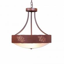 Avalanche Ranch Lighting A44648FC-HR-02 - Ridgemont Foyer Chandelier Large Short - Bowl Bottom - Cedar Bough Cutout - Frosted Glass Bowl