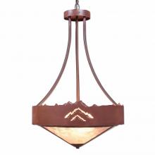 Avalanche Ranch Lighting A45141AL-HR-02 - Ridgemont Foyer Chandelier Large Tall - Shade Bottom - Mountain - Almond Mica Shade