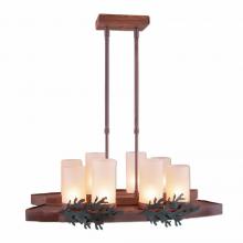 Avalanche Ranch Lighting A46149TS-03 - Wisley Kitchen Island Light - Cedar Bough - Tea Stain Glass Bowl - Cedar Green