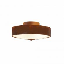 Avalanche Ranch Lighting A47101FC-02 - Ridgewood Close-to-Ceiling Small - Rustic Plain - Frosted Glass Bowl - Rust Patina Finish