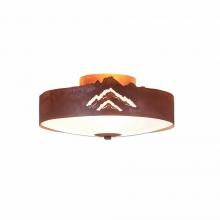 Avalanche Ranch Lighting A47141FC-02 - Ridgewood Close-to-Ceiling Small - Mountain - Frosted Glass Bowl - Rust Patina Finish