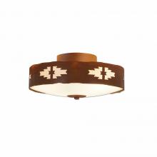 Avalanche Ranch Lighting A47184FC-02 - Ridgewood Close-to-Ceiling Small - Pueblo - Frosted Glass Bowl - Rust Patina Finish