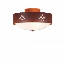 Avalanche Ranch Lighting A47802FC-02 - Ridgemont Close-to-Ceiling Medium - Deception Pass - Frosted Glass Bowl - Rust Patina Finish