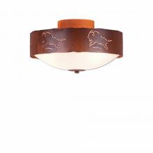 Avalanche Ranch Lighting A47839FC-02 - Ridgemont Close-to-Ceiling Medium - Bison - Frosted Glass Bowl - Rust Patina Finish