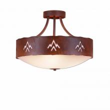 Avalanche Ranch Lighting A49102FC-HR-02 - Ridgemont Semi Flush Large Short - Bowl Bottom - Deception Pass - Frosted Glass Bowl