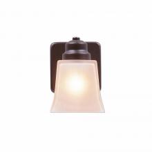 Avalanche Ranch Lighting A57101TS-28 - Woodland Sconce - Rustic Plain - Tea Stain Glass Bowl - Dark Bronze Metallic Finish