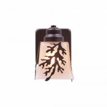 Avalanche Ranch Lighting A57149TS-28 - Woodland Sconce - Cedar Bough - Tea Stain Glass Bowl - Dark Bronze Metallic Finish