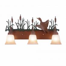 Avalanche Ranch Lighting H32364TT-03 - Wasatch Triple Bath Vanity Light - Loon - Two-Toned Amber Cream Bell Glass - Cedar Green