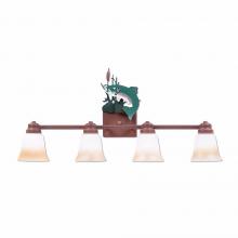 Avalanche Ranch Lighting H37481TT-05 - Parkshire Quad Bath Vanity Light - Trout - Two-Toned Amber Cream Bell Glass - Fish Stain