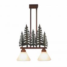 Avalanche Ranch Lighting H43743CW-03 - Cedarwood Kitchen Island Light Double - Cedar Tree - Opal White Cone Glass - Cedar Green