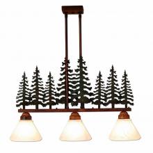 Avalanche Ranch Lighting H43843CW-03 - Cedarwood Kitchen Island Light Triple - Cedar Tree - Opal White Cone Glass - Cedar Green