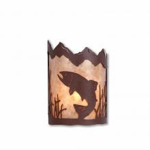 Avalanche Ranch Lighting M13281AL-27 - Cascade Sconce Small - Trout - Almond Mica Shade - Rustic Brown Finish