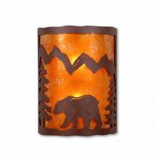 Avalanche Ranch Lighting M13325AM-27 - Cascade Sconce Large - Mountain Bear - Amber Mica Shade - Rustic Brown Finish