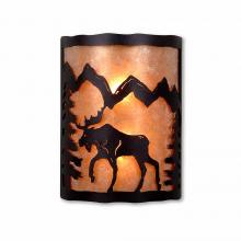 Avalanche Ranch Lighting M13327AL-97 - Cascade Sconce Large - Mountain Moose - Almond Mica Shade - Black Iron Finish