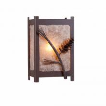 Avalanche Ranch Lighting M14120AL-27 - Seneca Sconce Small - Pine Cone - Almond Mica Shade - Rustic Brown Finish