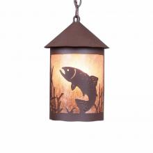 Avalanche Ranch Lighting M24581AL-CH-27 - Cascade Pendant Medium - Trout - Almond Mica Shade - Rustic Brown Finish - Chain